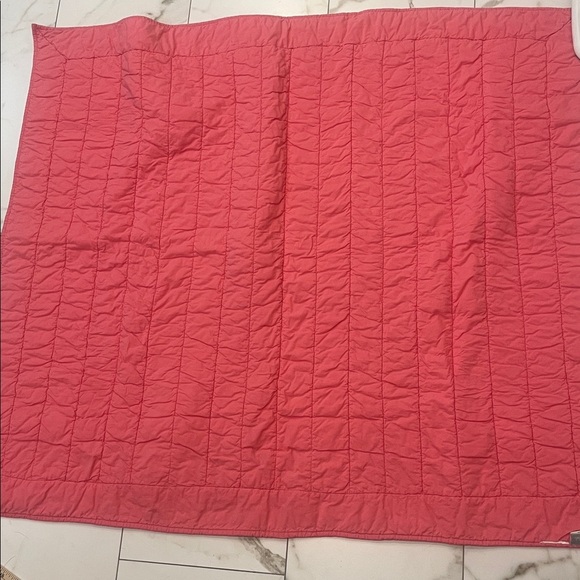 Land Of Nod Striped Pink and Orange Quilt - Picture 4 of 4